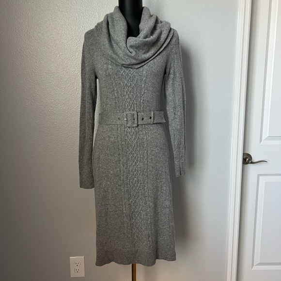 Saks Fifth Avenue Heather Gray Cashmere Knit Sweater Dress